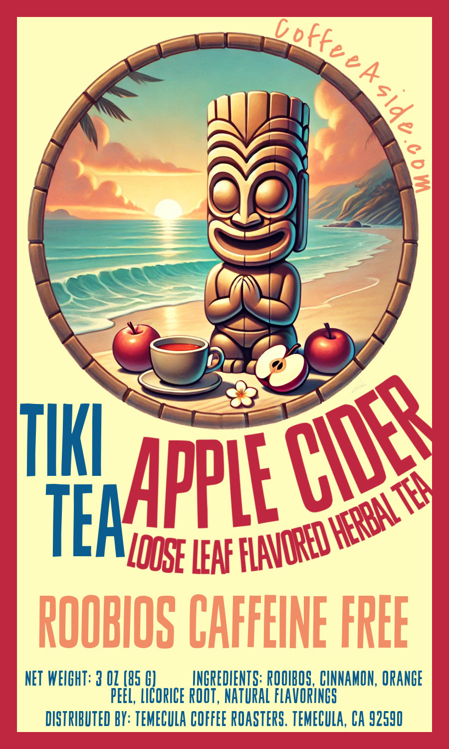 Tiki Tea: APPLE CIDER TEA (Caffeine Free); 3oz; Loose Leaf; [FREE SHIPPING]