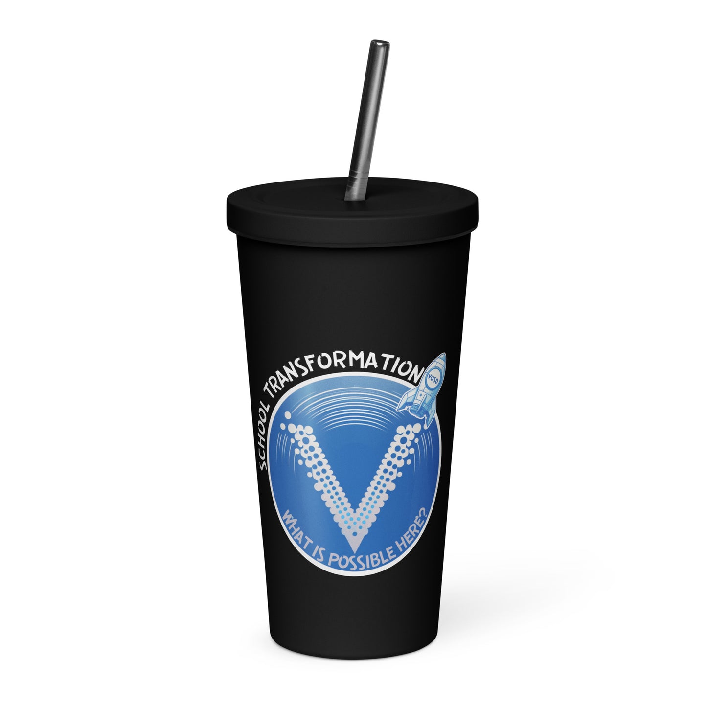 Insulated tumbler with a straw