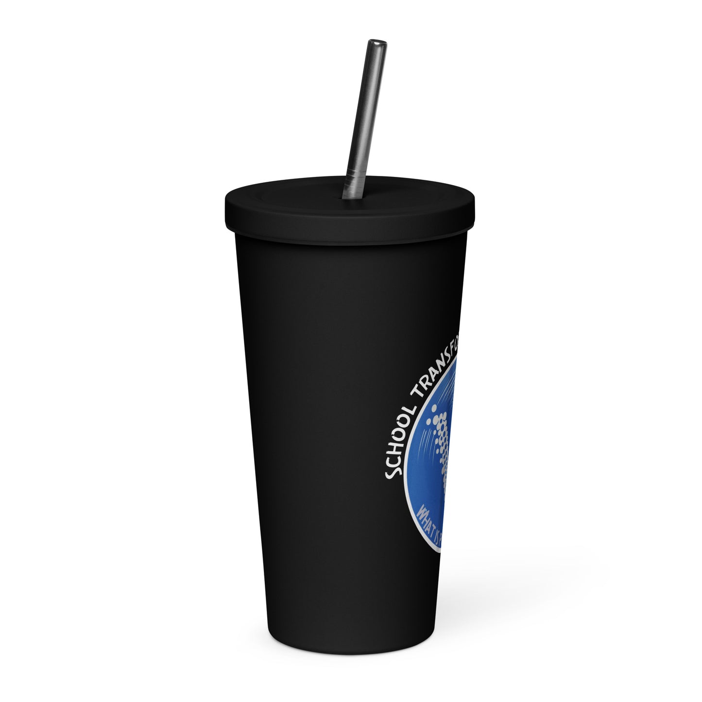 Insulated tumbler with a straw