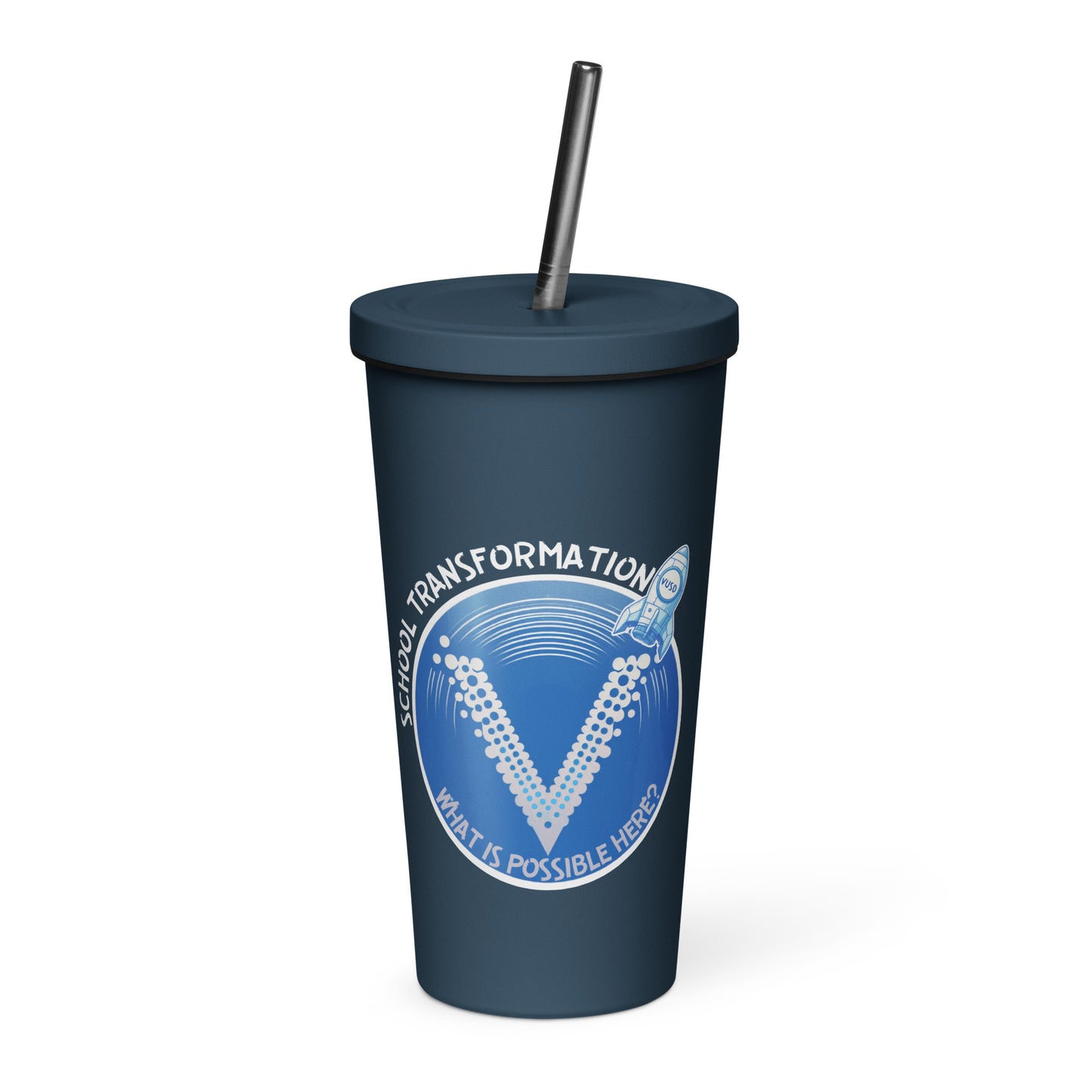 Insulated tumbler with a straw