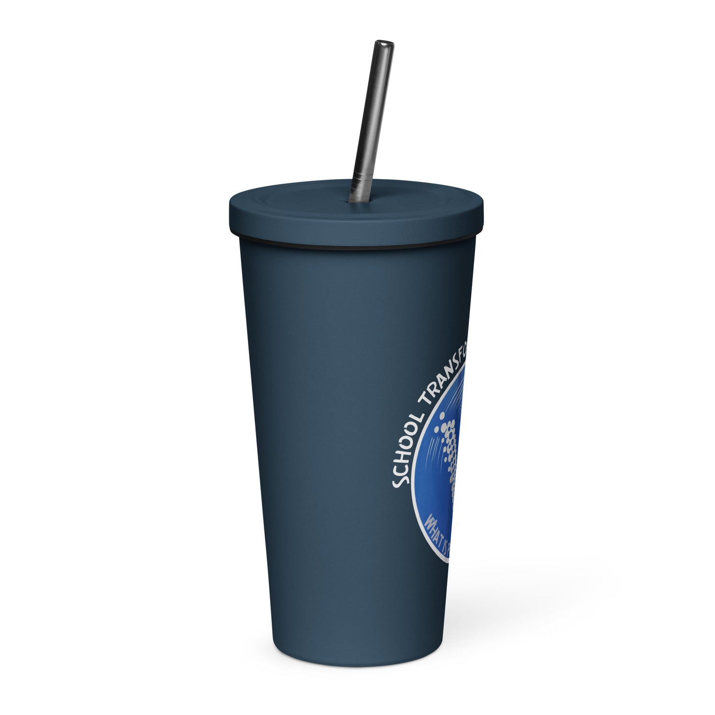 Insulated tumbler with a straw