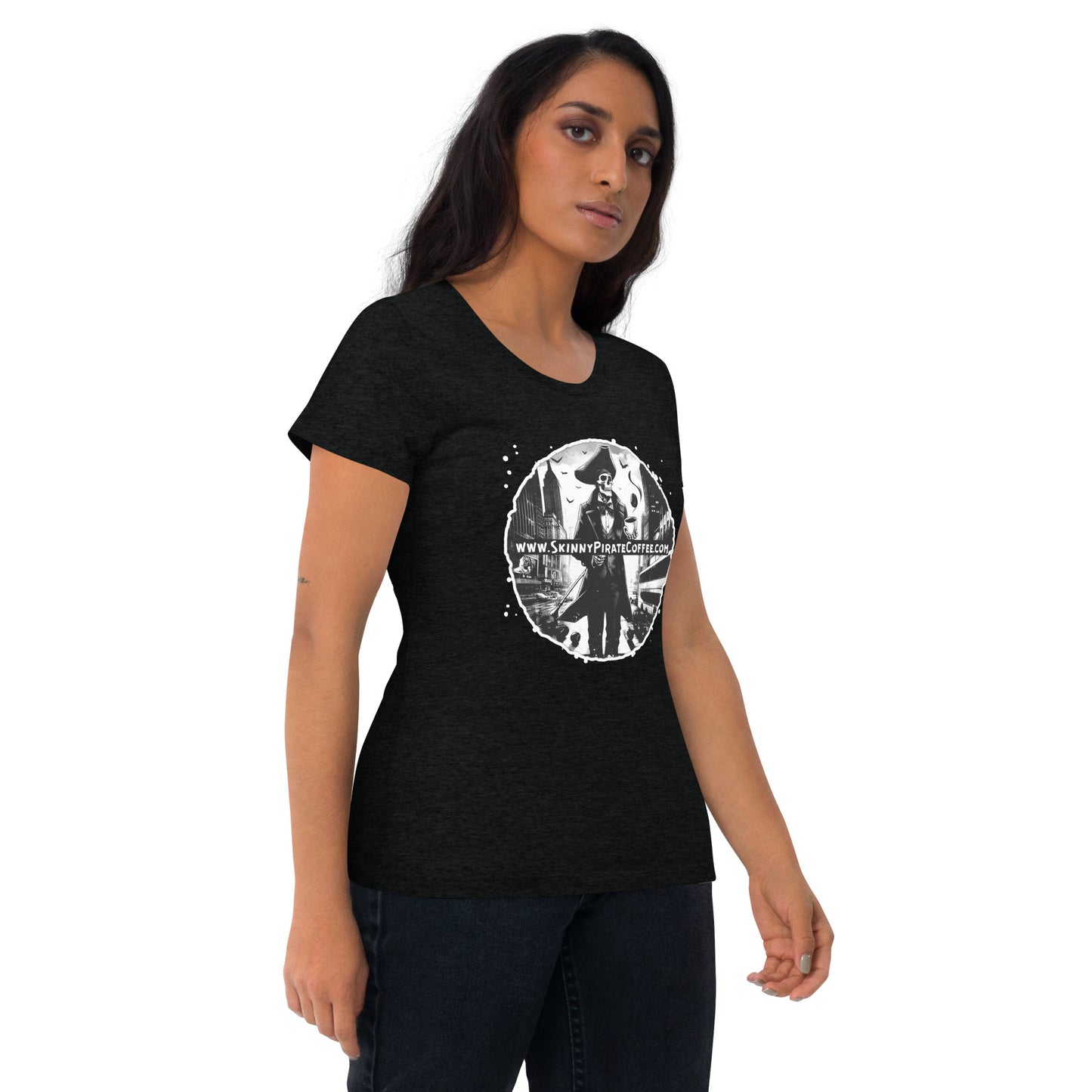 "SKINNY PIRATE COFFEE FLAGSHIP" T-shirt (Super Soft / Athletic Fit)