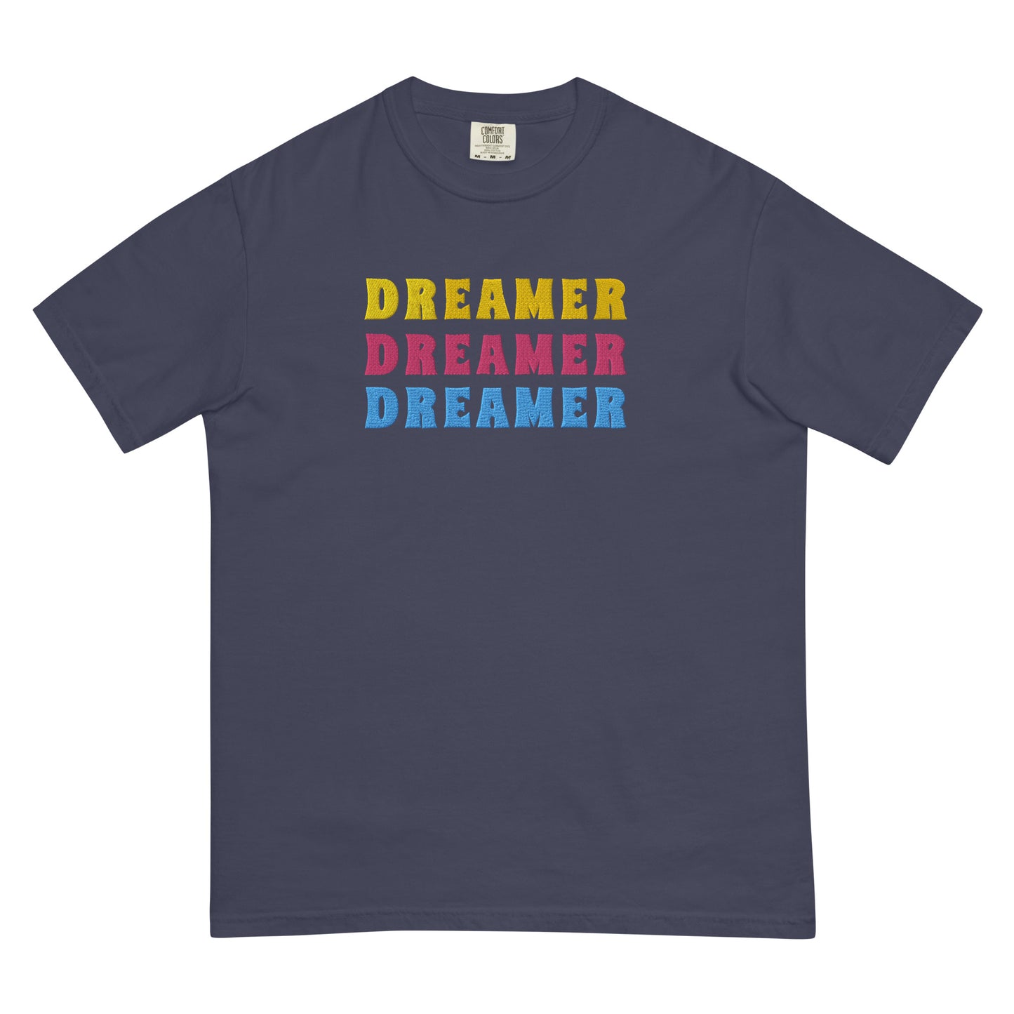 "DREAMER DREAMER DREAMER" Embroidered Heavyweight T-shirt